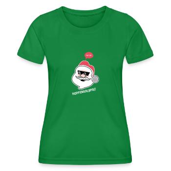 Santa Claus - Ho Ho Hopfenkalypse! - Frauen Funktions-T-Shirt - Kelly Green - Vorne - AI Model Female 172 dark (172cm)