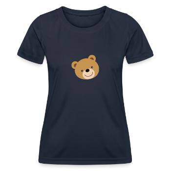 Teddybär Bär Bear - Frauen Funktions-T-Shirt - Navy - Vorne - AI Model Female 172 light (172cm)