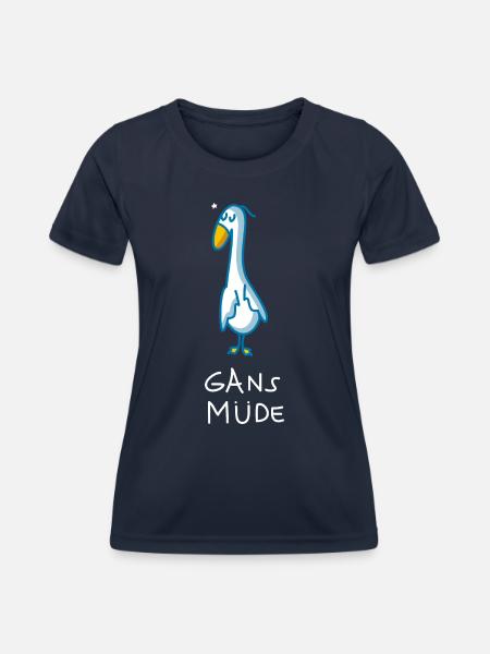 Gans müde - Frauen Funktions-T-Shirt - Navy