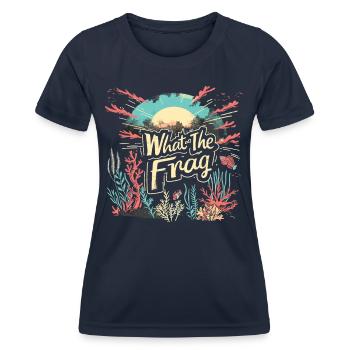 Aquarium Aquariophile Coral Fragging - T-shirt sport Femme - bleu marine - Devant - AI Model Female 172 light (172cm)