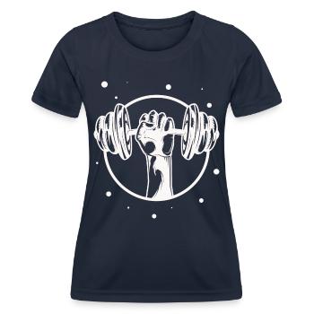 Bodybuilding - Gewichtheben Fitness Workout Gym - Frauen Funktions-T-Shirt - Navy - Vorne - AI Model Female 172 light (172cm)
