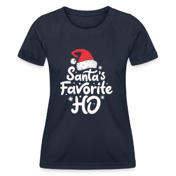 Santas Favorite Ho Funny Christmas Women Xmas Sant - Frauen Funktions-T-Shirt - Navy - Vorne - AI Model Female 172 light (172cm)