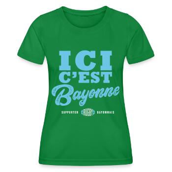Rugby Supporter Rugby Bayonne Bayonnais - T-shirt sport Femme - vert - Devant - AI Model Female 172 dark (172cm)
