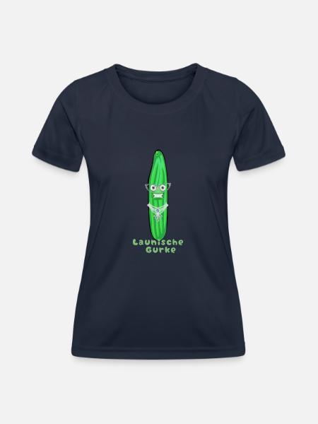 Launische Gurke, Gurken, Comic, Gurke,Diva - Frauen Funktions-T-Shirt - Navy