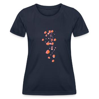 Edelsteine, rot,Perlen,Sterne, Steine, Rubin - Frauen Funktions-T-Shirt - Navy - Vorne - AI Model Female 172 light (172cm)