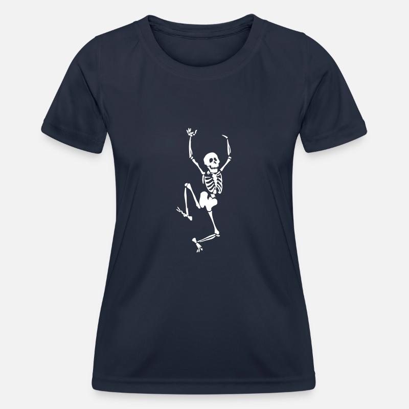 Dancing Skeleton - Women's Functional T-Shirt - navy