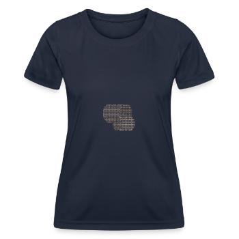 Ein Heuballen auf dem Bauernhof karriert ASCII - Frauen Funktions-T-Shirt - Navy - Vorne - AI Model Female 172 light (172cm)