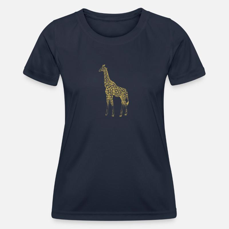 Illustrated designs with giraffe - Women's Functional T-Shirt - navy