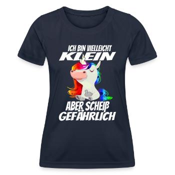 vielleicht klein aber Scheiß Gefährlich Einhorn - Frauen Funktions-T-Shirt - Navy - Vorne - AI Model Female 172 light (172cm)