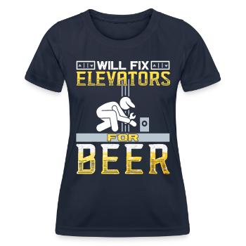 Elevator Inspector - Elevator Mechanic - Women's Functional T-Shirt - navy - Front - AI Model Female 172 light (172cm)