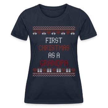 First Christmas as a grandma - Santa Claus ugly - Women's Functional T-Shirt - navy - Front - AI Model Female 172 light (172cm)