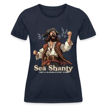 Song Sea Shanty Design pour les bottes de chant des êtres chers - T-shirt sport Femme - bleu marine - Devant - AI Model Female 172 light (172cm)