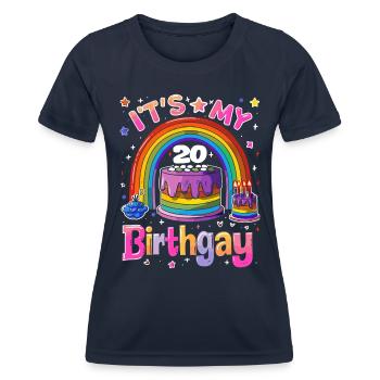 It's my birthgay birth-gay lgbt gay - Women's Functional T-Shirt - navy - Front - AI Model Female 172 light (172cm)