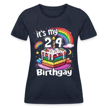It's my birthgay birth-gay lgbt gay - Women's Functional T-Shirt - navy - Front - AI Model Female 172 light (172cm)