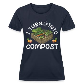 Organic Farmer Permaculture Food Forest - Women's Functional T-Shirt - navy - Front - AI Model Female 172 light (172cm)