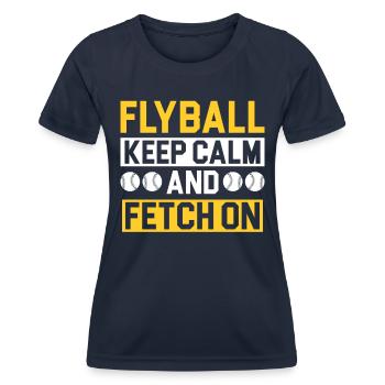 Flyball Canine Sport Agility Parcour Dog - Frauen Funktions-T-Shirt - Navy - Vorne - AI Model Female 172 light (172cm)