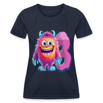 Design de monstre pour les enfants – 3 ans - T-shirt sport Femme - bleu marine - Devant - AI Model Female 172 light (172cm)