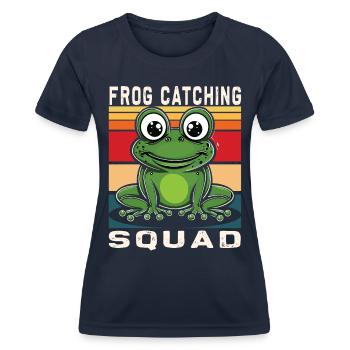 Frogs Catch Frog Hunter Frog Catcher - Women's Functional T-Shirt - navy - Front - AI Model Female 172 light (172cm)