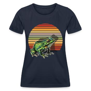 Frogs Catch Frog Hunter Frog Catcher - Women's Functional T-Shirt - navy - Front - AI Model Female 172 light (172cm)