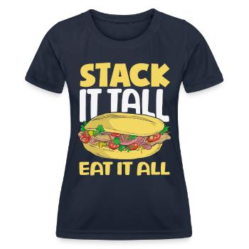 Sandwich Day Snack Celebration Sandwich - Frauen Funktions-T-Shirt - Navy - Vorne - AI Model Female 172 light (172cm)