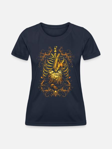 Steampunk Anatomy Steampunk Mechanical - Frauen Funktions-T-Shirt - Navy