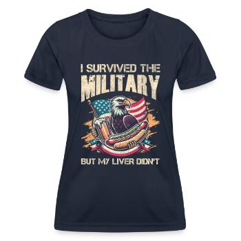 Veteran Medicated Dysfunctional - Frauen Funktions-T-Shirt - Navy - Vorne - AI Model Female 172 light (172cm)