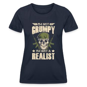 Veteran Medicated Dysfunctional - Frauen Funktions-T-Shirt - Navy - Vorne - AI Model Female 172 light (172cm)
