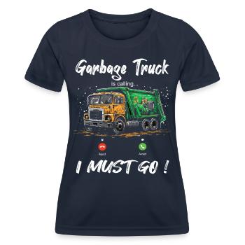 Garbage truck driver for sanitation workers - Women's Functional T-Shirt - navy - Front - AI Model Female 172 light (172cm)
