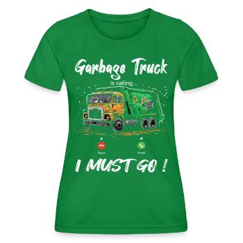 Garbage truck driver for sanitation workers - Women's Functional T-Shirt - kelly green - Front - AI Model Female 172 dark (172cm)