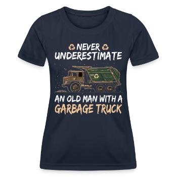 Garbage truck driver for sanitation workers - Women's Functional T-Shirt - navy - Front - AI Model Female 172 light (172cm)