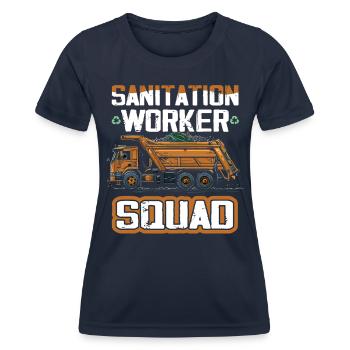 Garbage truck driver for sanitation workers - Women's Functional T-Shirt - navy - Front - AI Model Female 172 light (172cm)