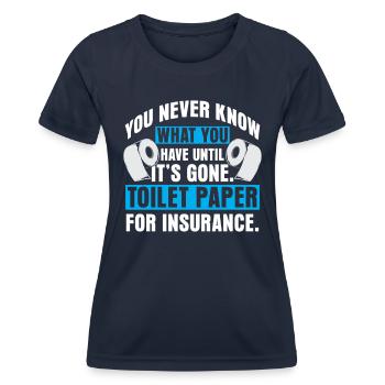 Drôle '0 jours depuis que j’ai fait caca pour la dernière fois - T-shirt sport Femme - bleu marine - Devant - AI Model Female 172 light (172cm)