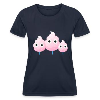 Cotton Candy, Family, Sugar, Pink - Women's Functional T-Shirt - navy - Front - AI Model Female 172 light (172cm)