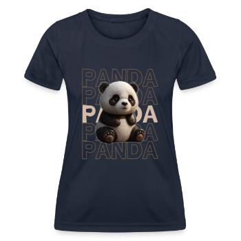 Süßer Panda Spruch | Cooler Pandabär Spruch - Frauen Funktions-T-Shirt - Navy - Vorne - AI Model Female 172 light (172cm)