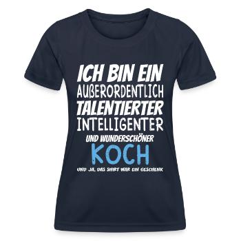 Ich bin ein Außerordentlich Wunderschöner Koch - Frauen Funktions-T-Shirt - Navy - Vorne - AI Model Female 172 light (172cm)