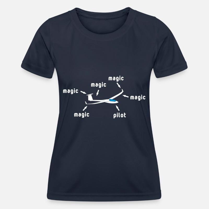 Magic glider pilot, glide glider pilot - Women's Functional T-Shirt - navy