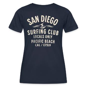 San Diego Pacific beach surfing club - Women's Functional T-Shirt - navy - Back - AI Model Female 172 light (172cm)