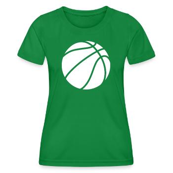 Logo de basket-ball blanc - T-shirt sport Femme - vert - Devant - AI Model Female 172 dark (172cm)