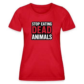 Bien-être animal | Arrêtez de manger des animaux morts - T-shirt sport Femme - rouge - Devant - AI Model Female 172 dark (172cm)