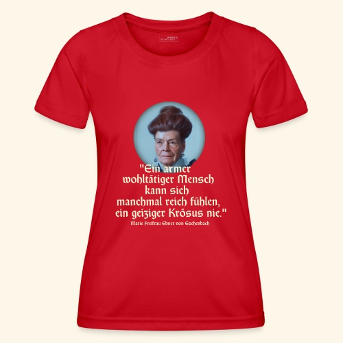 Sprüche T-Shirt Design Zitat über Geiz - Frauen Funktions-T-Shirt