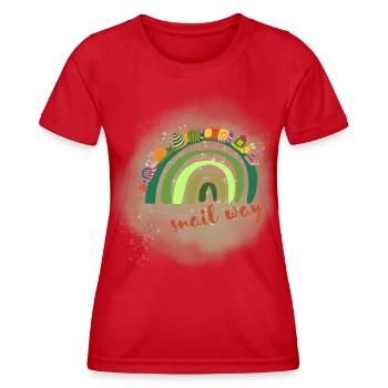 Snail Way - in der Ruhe liegt die Kraft - Schnecke - Frauen Funktions-T-Shirt - Rot - Vorne - AI Model Female 172 dark (172cm)