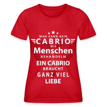Ein Cabrio braucht ganz viel Liebe - Frauen Funktions-T-Shirt - Rot - Vorne - AI Model Female 172 dark (172cm)