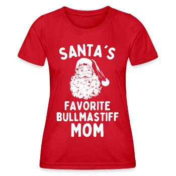 Christmas Bullmastiff mom Santa's Favorite dog - Women's Functional T-Shirt - red - Front - AI Model Female 172 dark (172cm)
