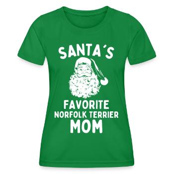Christmas Norfolk Terrier mom - Women's Functional T-Shirt - kelly green - Front - AI Model Female 172 dark (172cm)