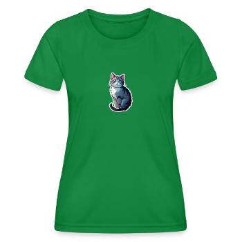 Cute cat - Frauen Funktions-T-Shirt - Kelly Green - Vorne - AI Model Female 172 dark (172cm)