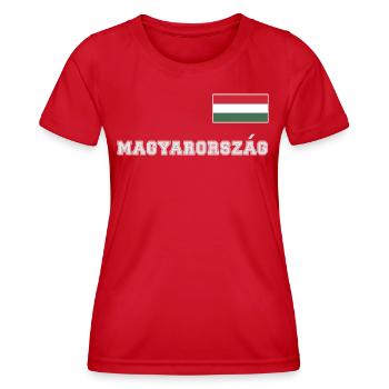 Look maillot de la Hongrie – MAGYARORSZÁG - Drapeau - T-shirt sport Femme - rouge - Devant - AI Model Female 172 dark (172cm)