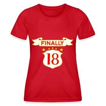 Idées cadeaux 18 anniversaire 18 nombre de dictons - T-shirt sport Femme - rouge - Devant - AI Model Female 172 dark (172cm)