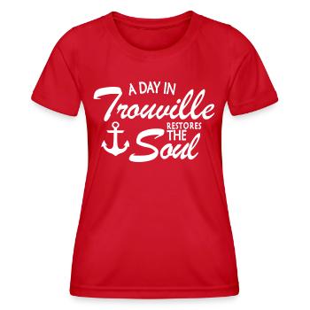 a day in Trouville restores the soul - Women's Functional T-Shirt - red - Front - AI Model Female 172 dark (172cm)