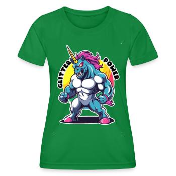 T Shirt Design GLITTER Power - Women's Functional T-Shirt - kelly green - Front - AI Model Female 172 dark (172cm)