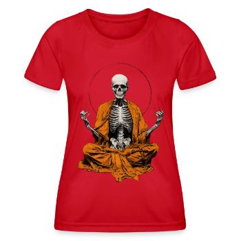 Moine squelette - T-shirt sport Femme - rouge - Devant - AI Model Female 172 dark (172cm)